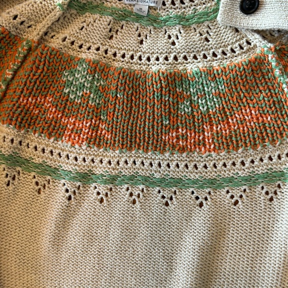 LL bean signature cotton Knit Cardigan fisherman’s sweater - Picture 13 of 13